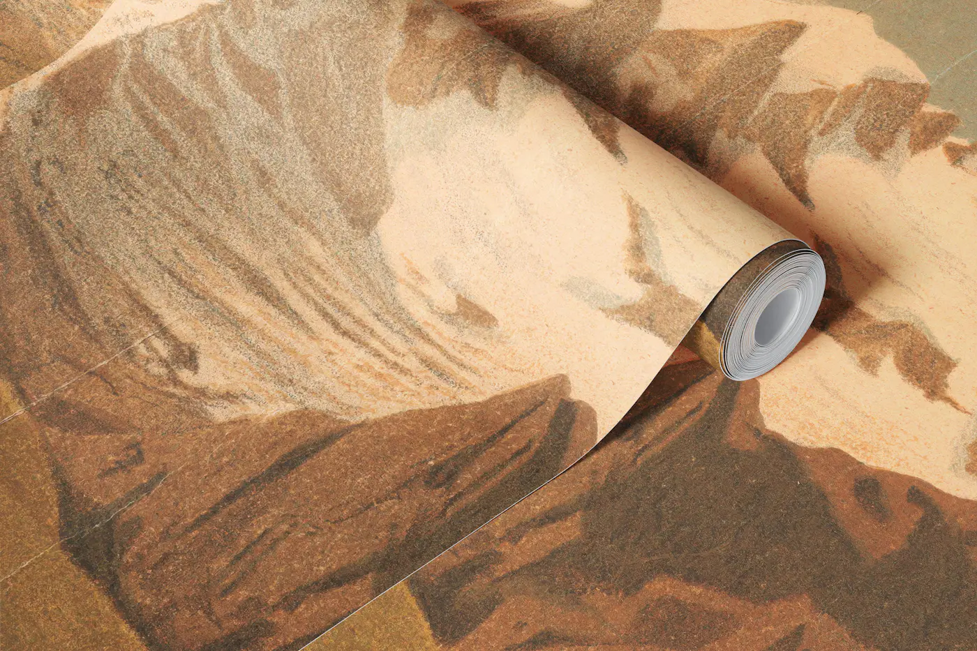 Vintage Mountain Landscape - Aster wallpaper roll