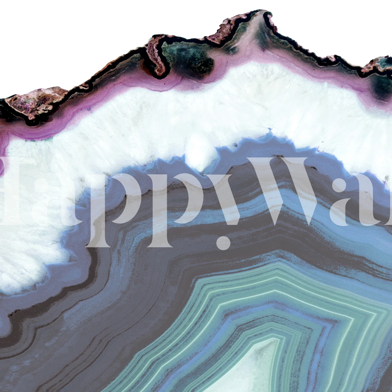 Blue agate pattern wallpaper featuring layered gray, blue, and purple hues
