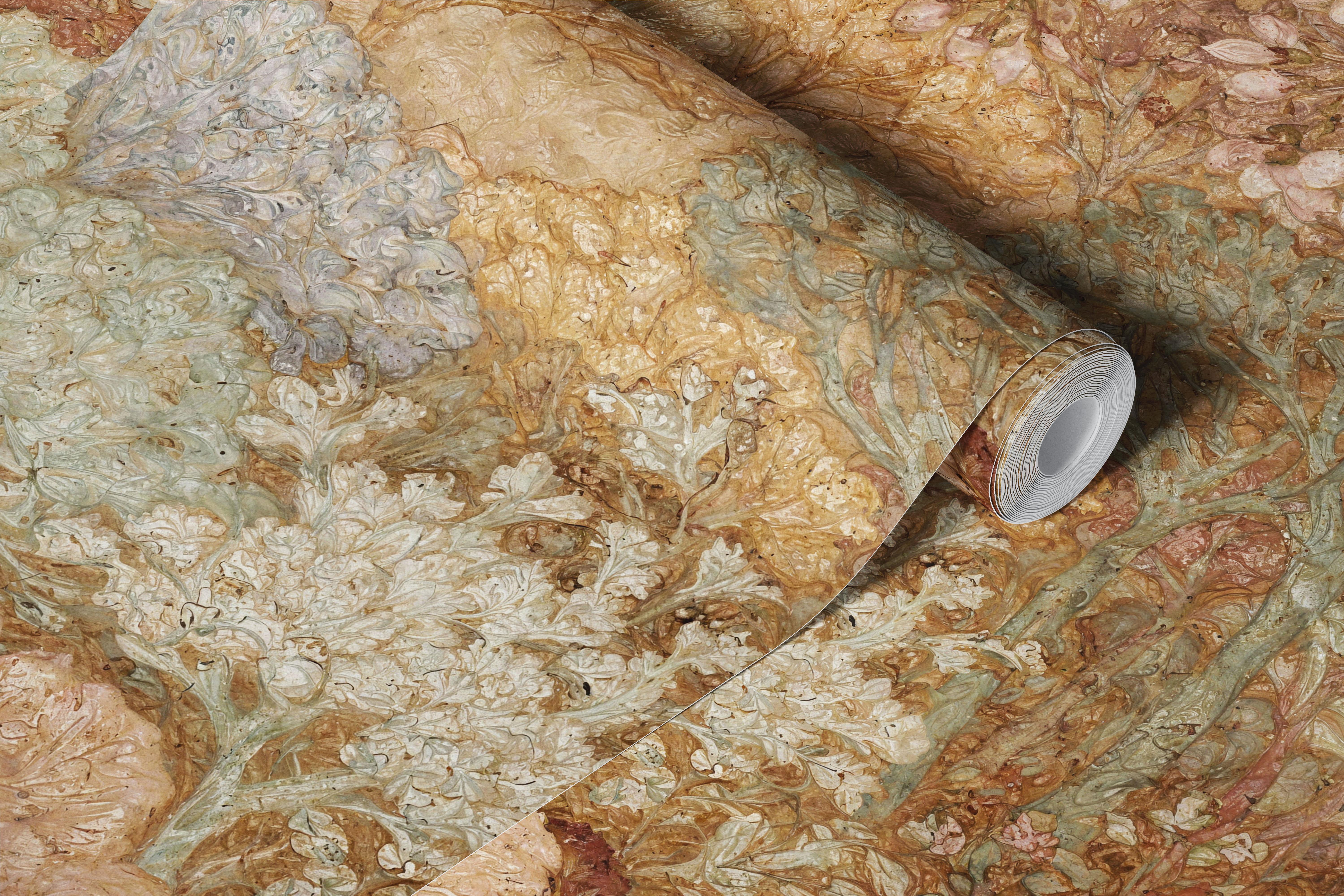 Vintage cherry blossom canopy wallpaper in a room