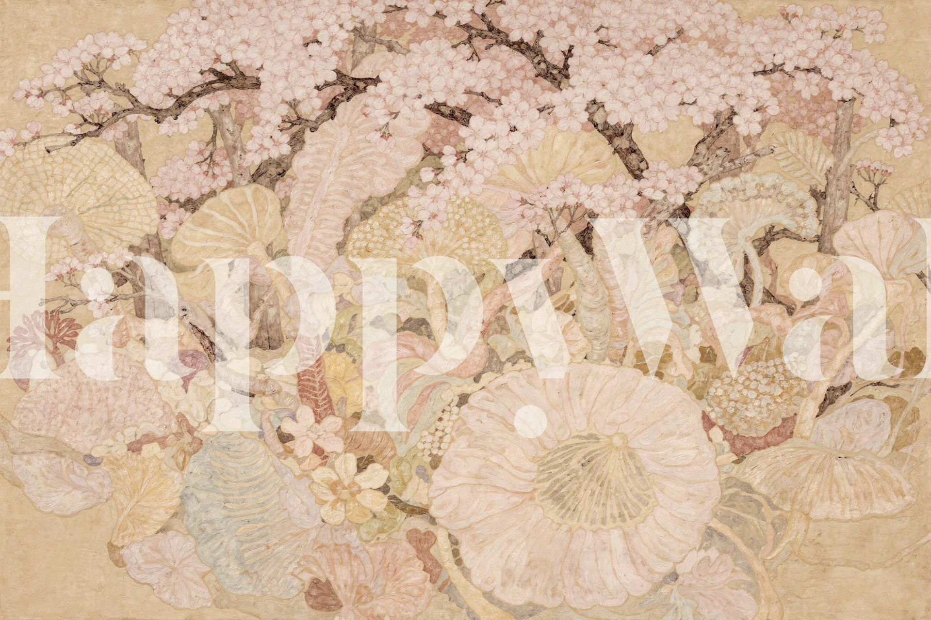 Mystical Cherry Blossom Fantasy wallpaper in a room