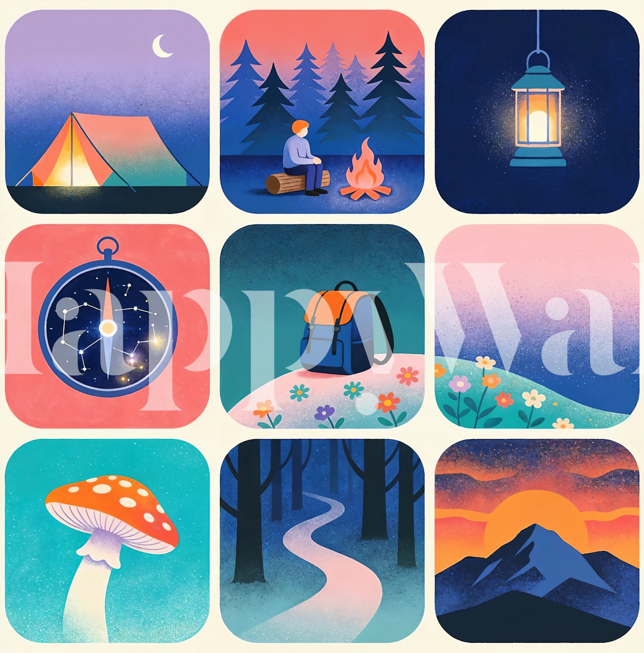 Cozy Camping Adventure wallpaper in a room