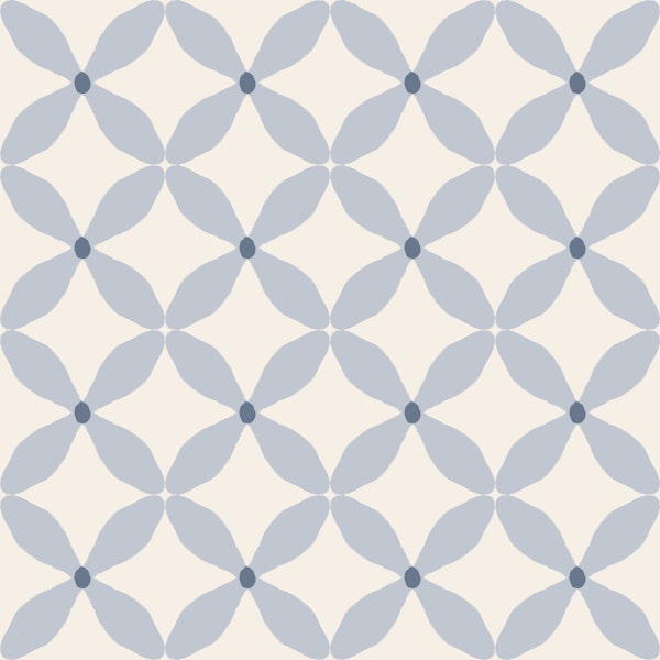 Minimal Petal Grid in Blue