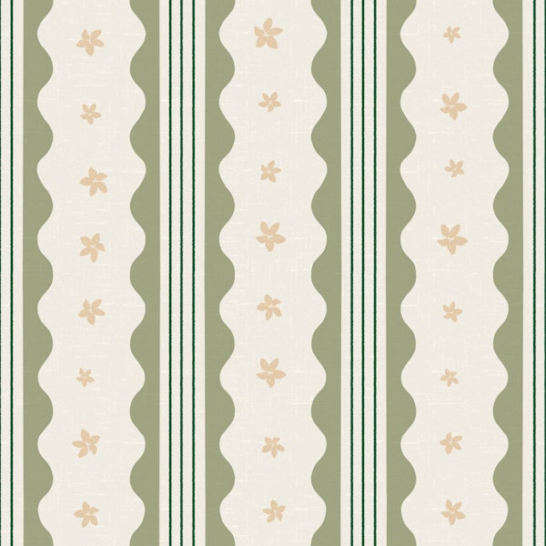 Cottage Sage Stripe Flowers