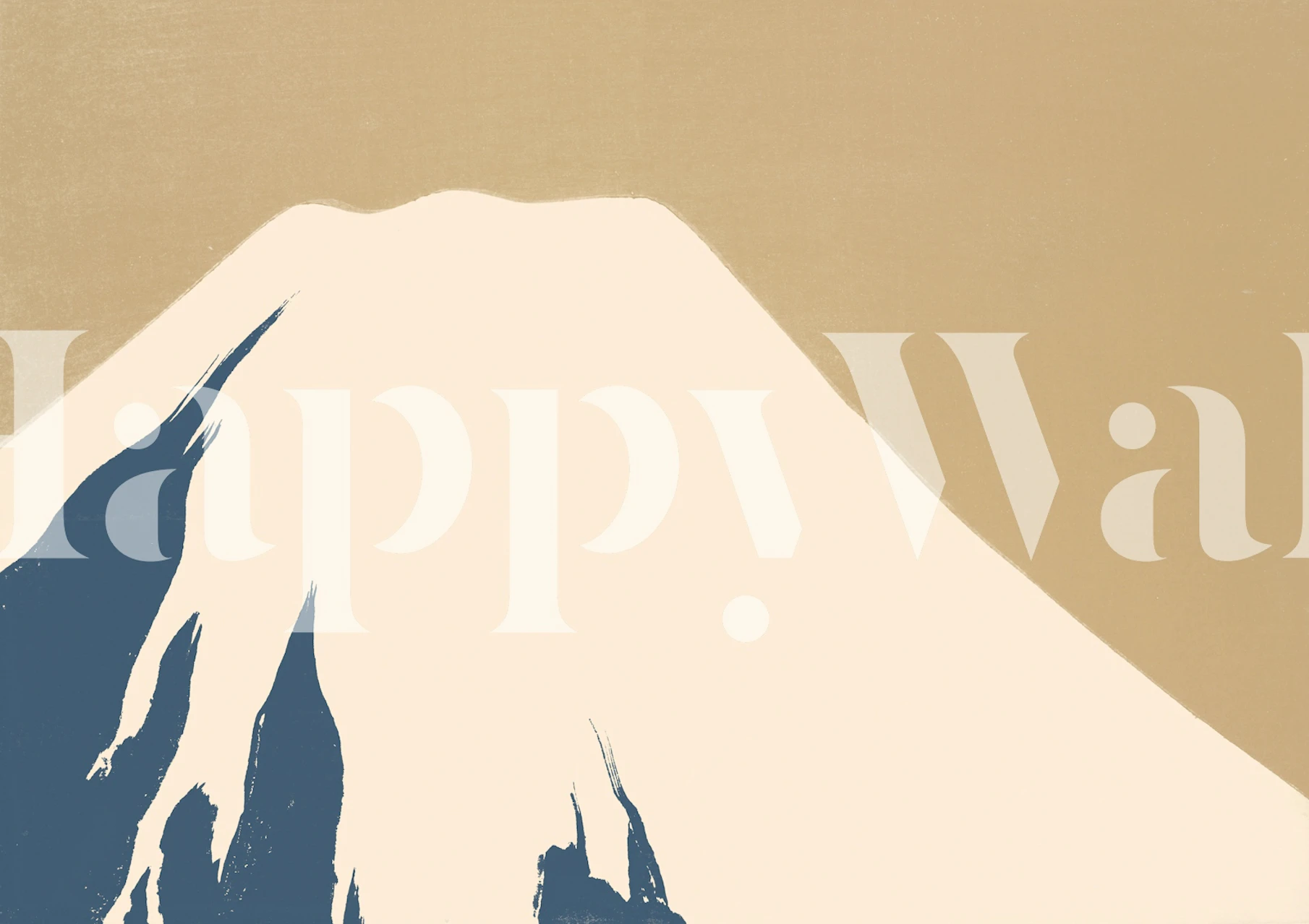 Mount Fuji wallpaper in a living room