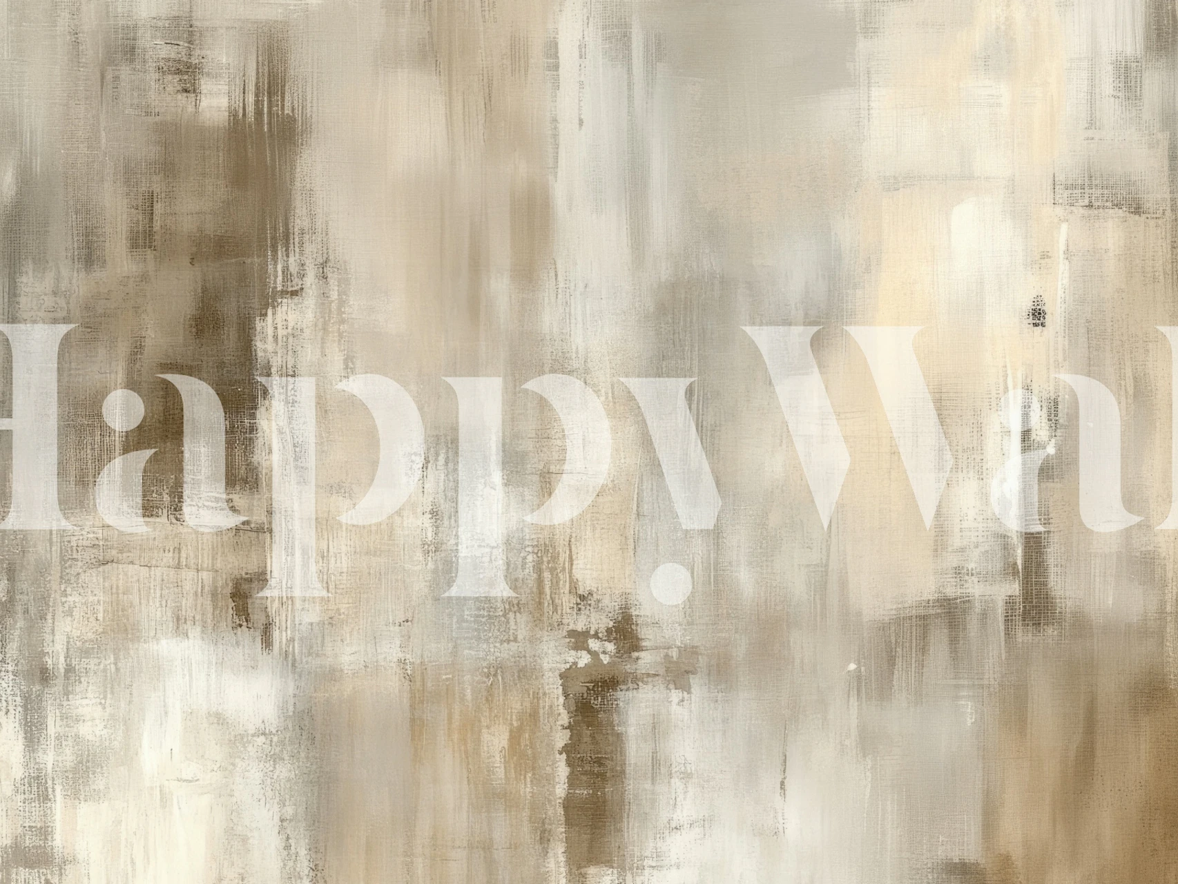 Warm beige abstract brushstrokes wallpaper in a room