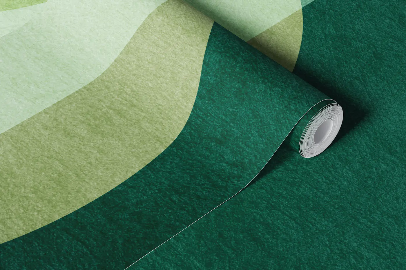 Teal Geometric Circles and Florals wallpaper roll