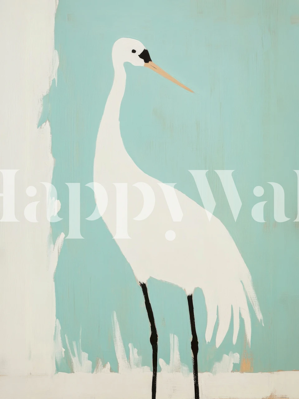 Minimalist design of white egret wallpaper