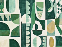 Forest Green Geometric Collage tapet
