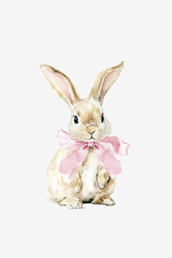 Nursery Bunny with Pink Bow