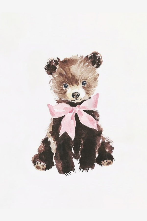 Nursery Teddy Bear Watercolor
