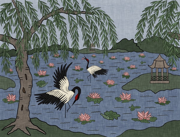 Cranes & Willow Trees