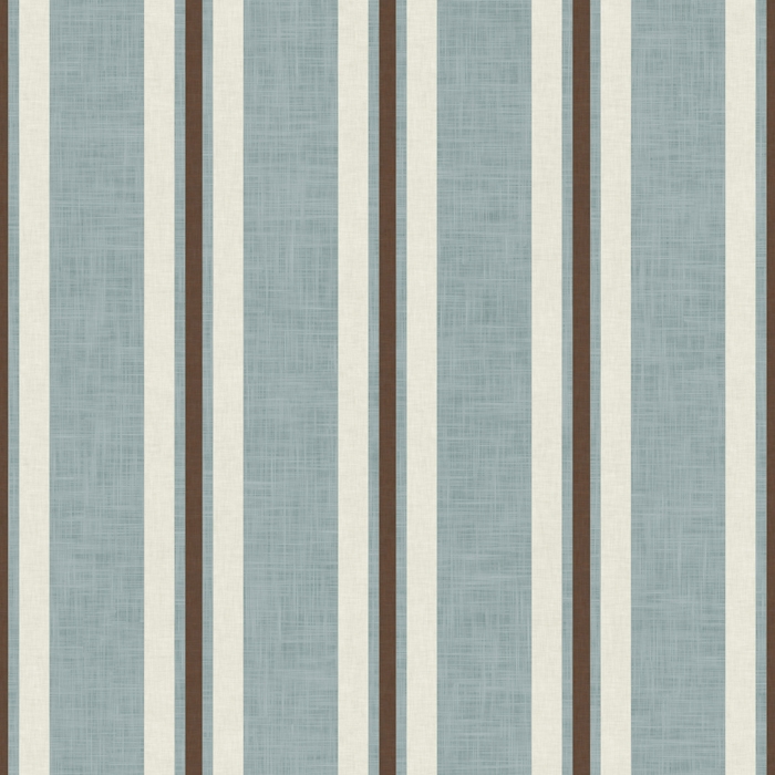 Cottage Ticking Stripe - Cool Blue & Brown