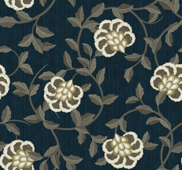 Vintage Botanical Scroll - Midnight