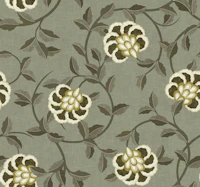 Vintage Botanical Scroll - Green Gray wallpaper