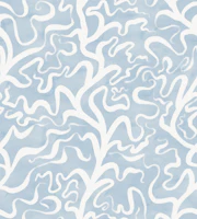 Ocean Botanical - Seaweed on Painterly Blue wallpaper