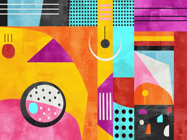 Retro 80s Neon Geometric Art