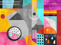 Retro 80s Neon Geometric Art 2 wallpaper