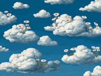 Floating Daisies in the Clouds tapetas