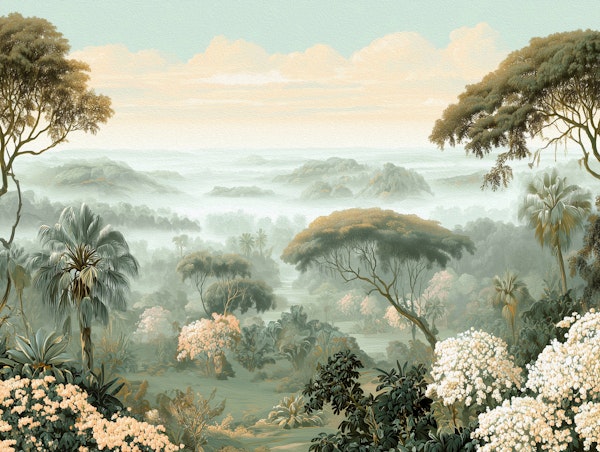 Dreamy Rainforest Panorama Painterly