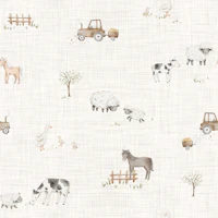 Farm Meadow Large in Line wallpaper