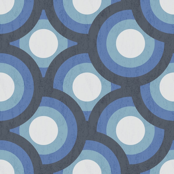 Geometric Circles Blue Grey