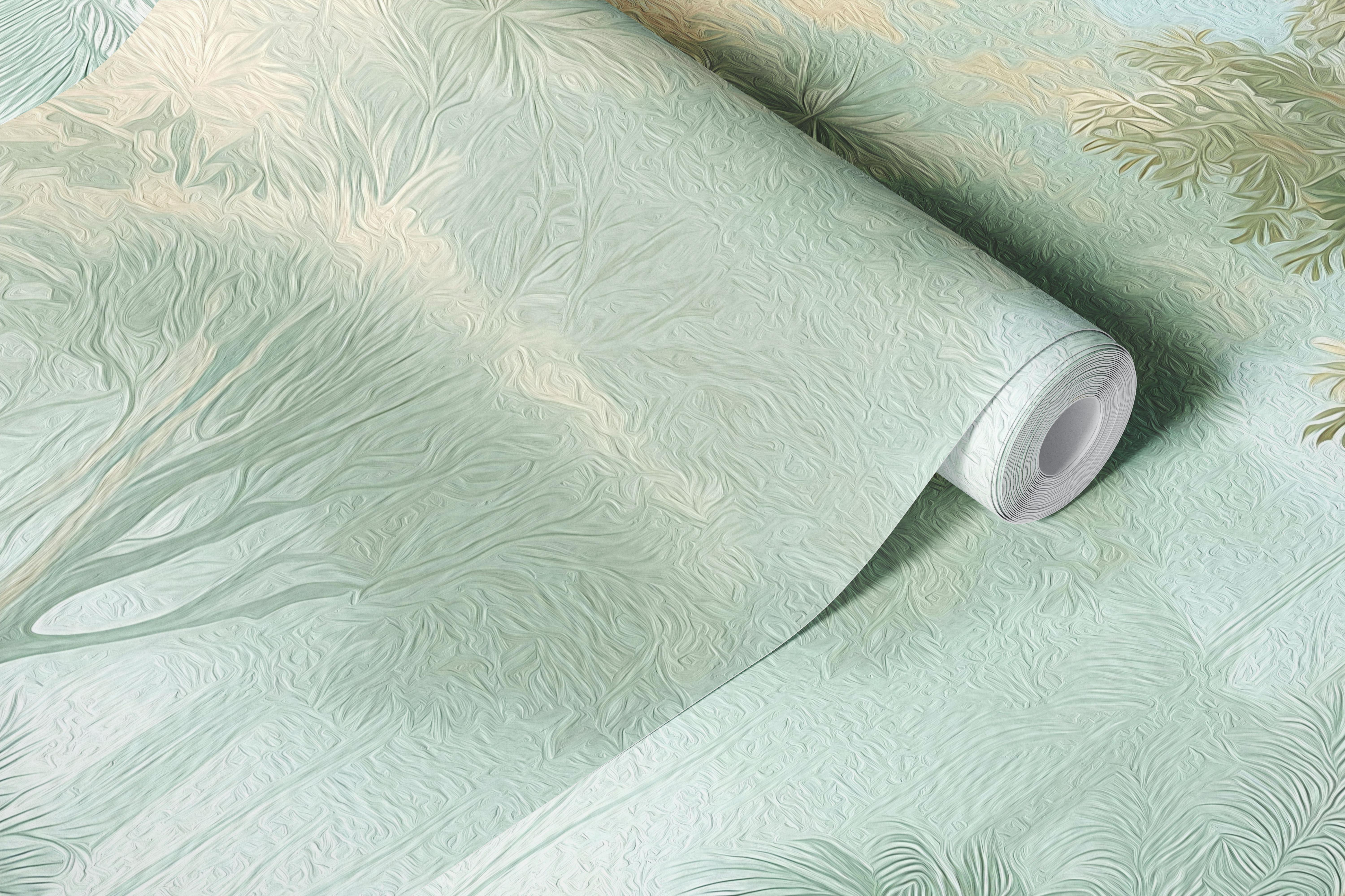 Misty Tropical Jungle wallpaper in a room