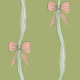 Ribbon Bow Coquette Stripes - Green and Pink