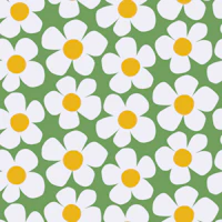 Big White Blossoms - Green and Yellow wallpaper