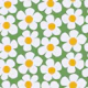 Big White Blossoms - Green and Yellow