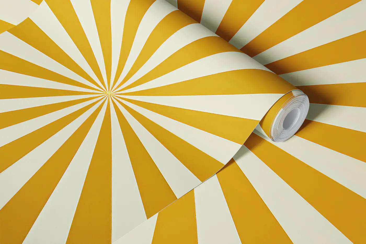 Mustard Sunburst Rays wallpaper roll