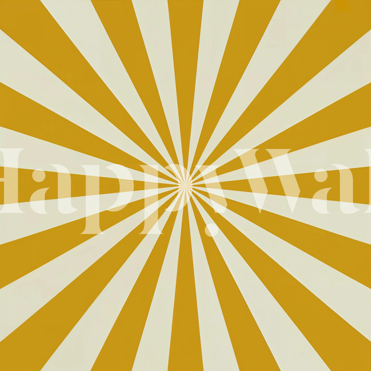 Mustard Sunburst Rays wallpaper in a room