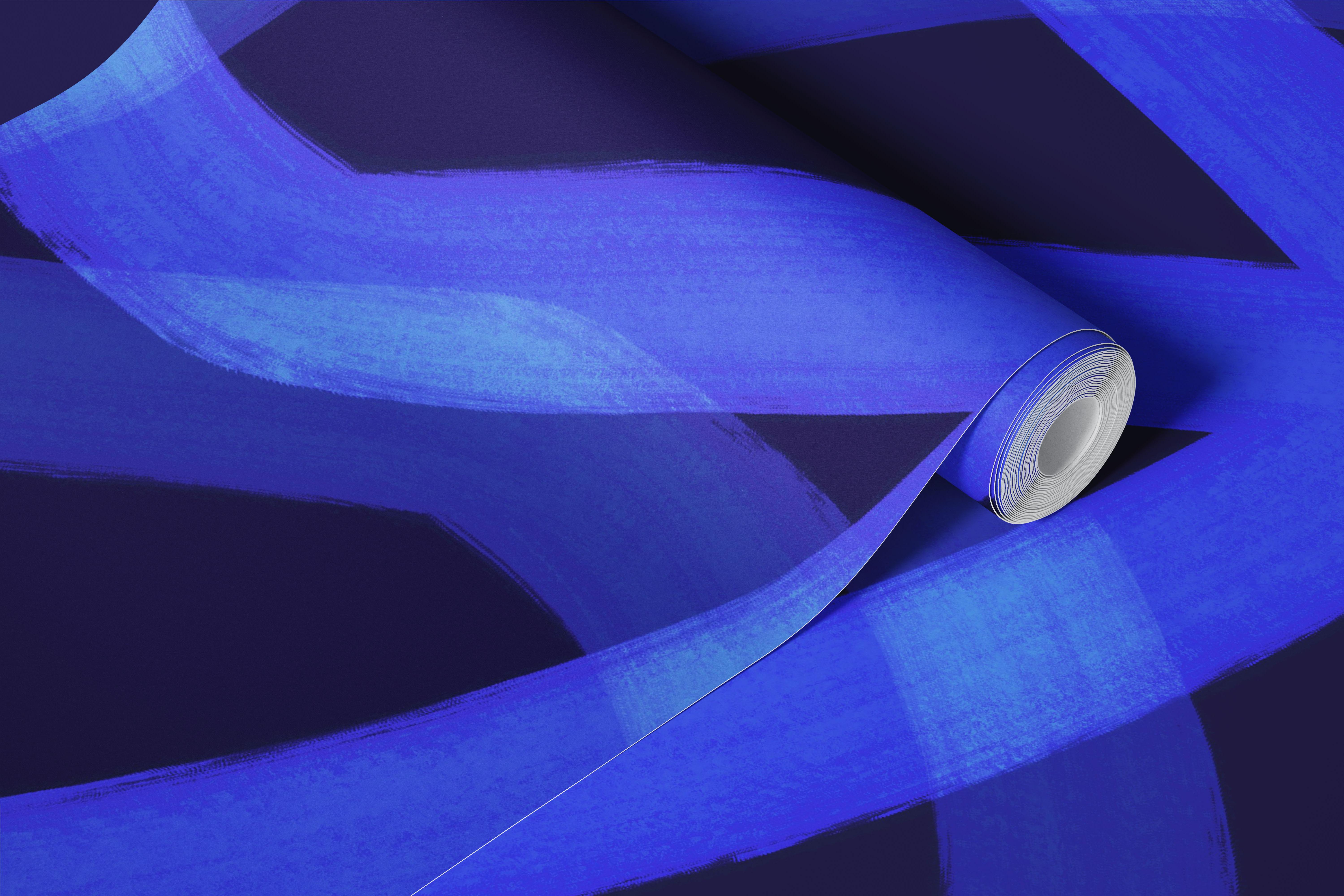 Neon Blue Loops tapet vist i et rom