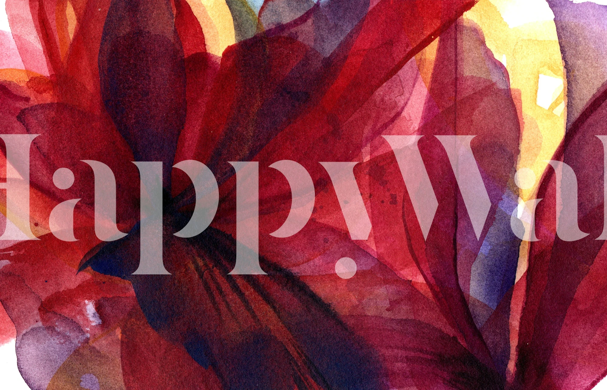 Ruby Flower Abstract Wash tapeta v miestnosti