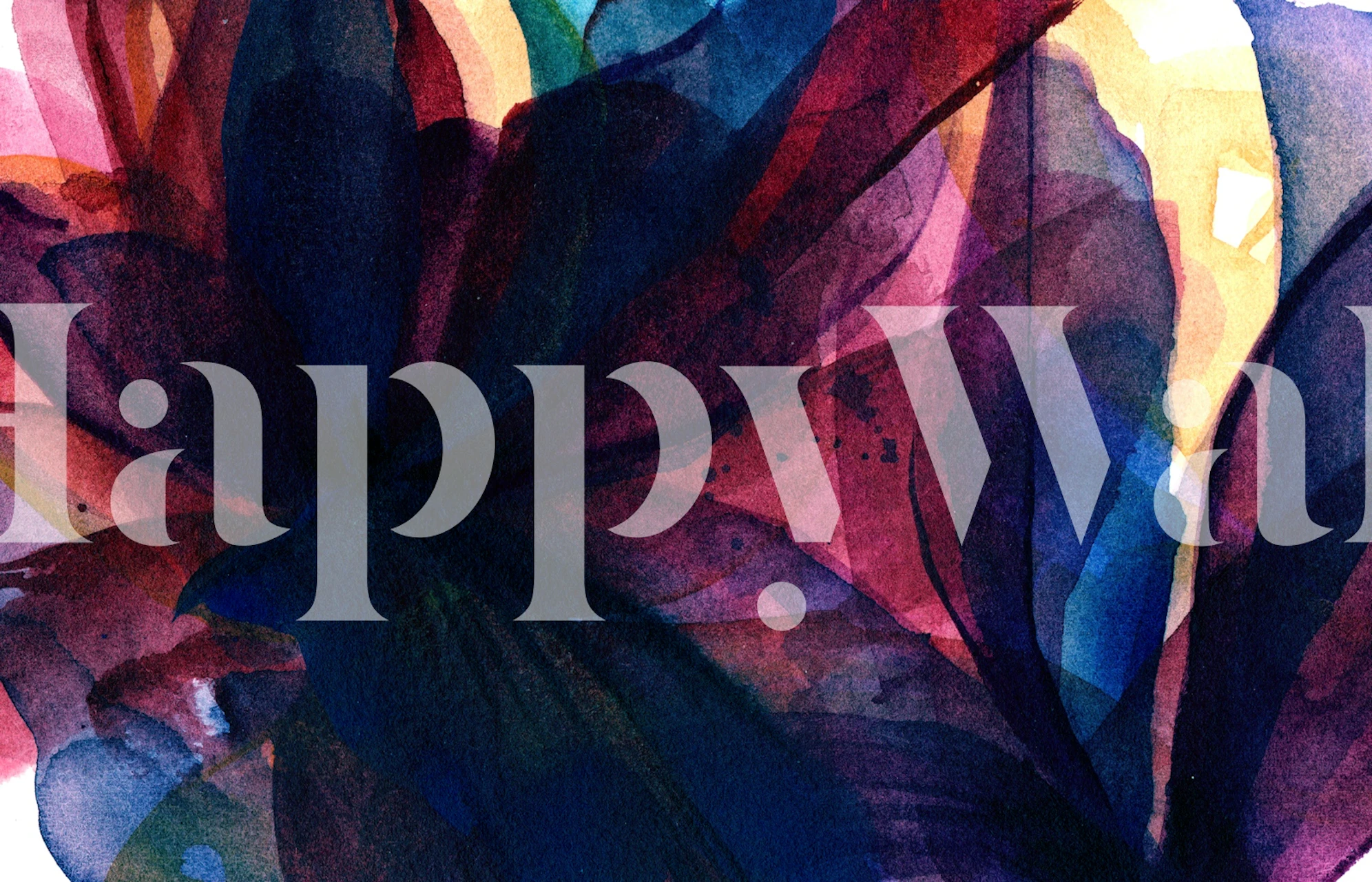 Deep Indigo Floral Bloom wallpaper in a room