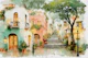 Mediterranean Village Painterly