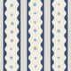 Indigo Scalloped Stripe Flowers