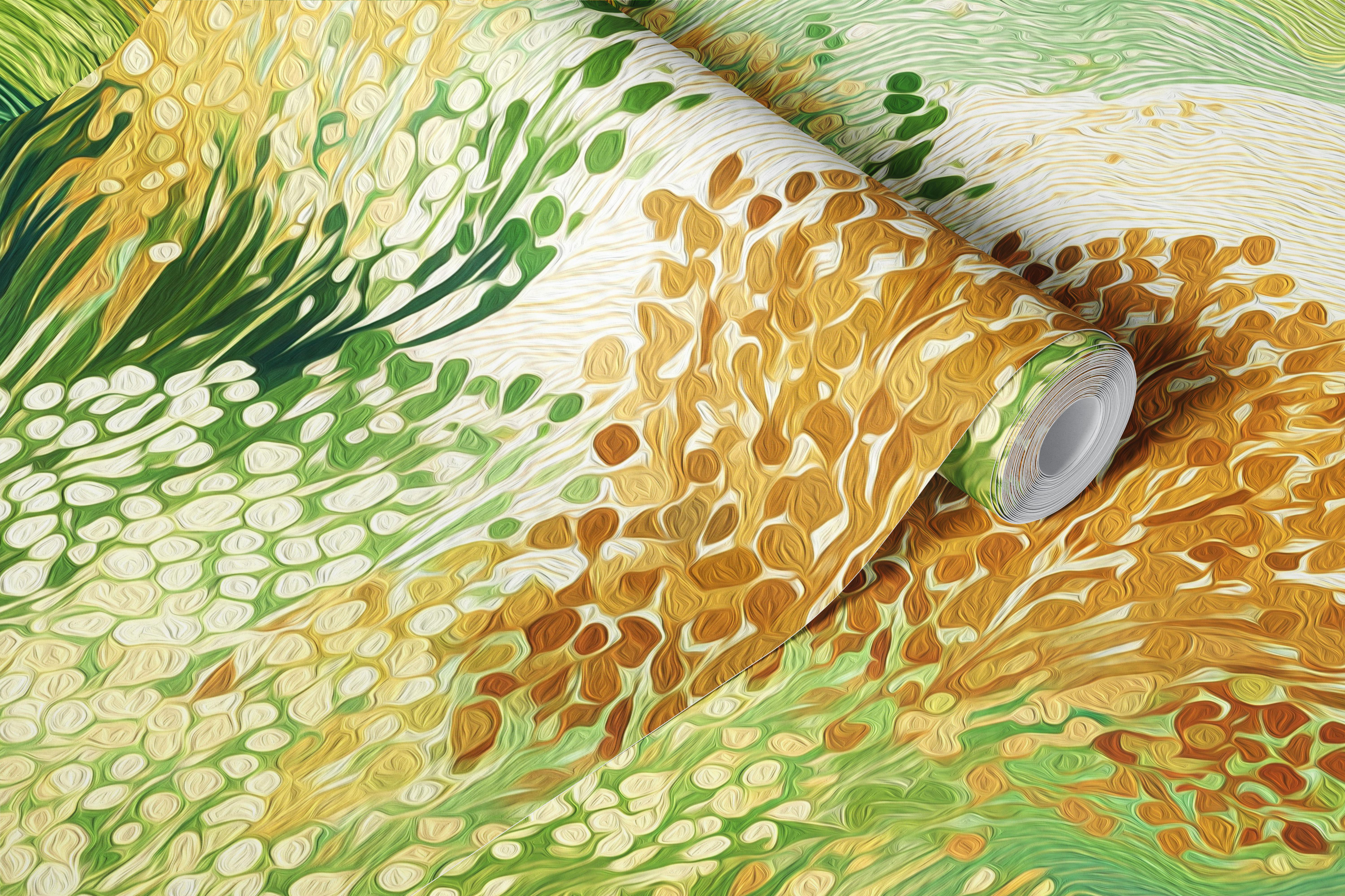 Botanical Swirl Landscape tapeta u sobi