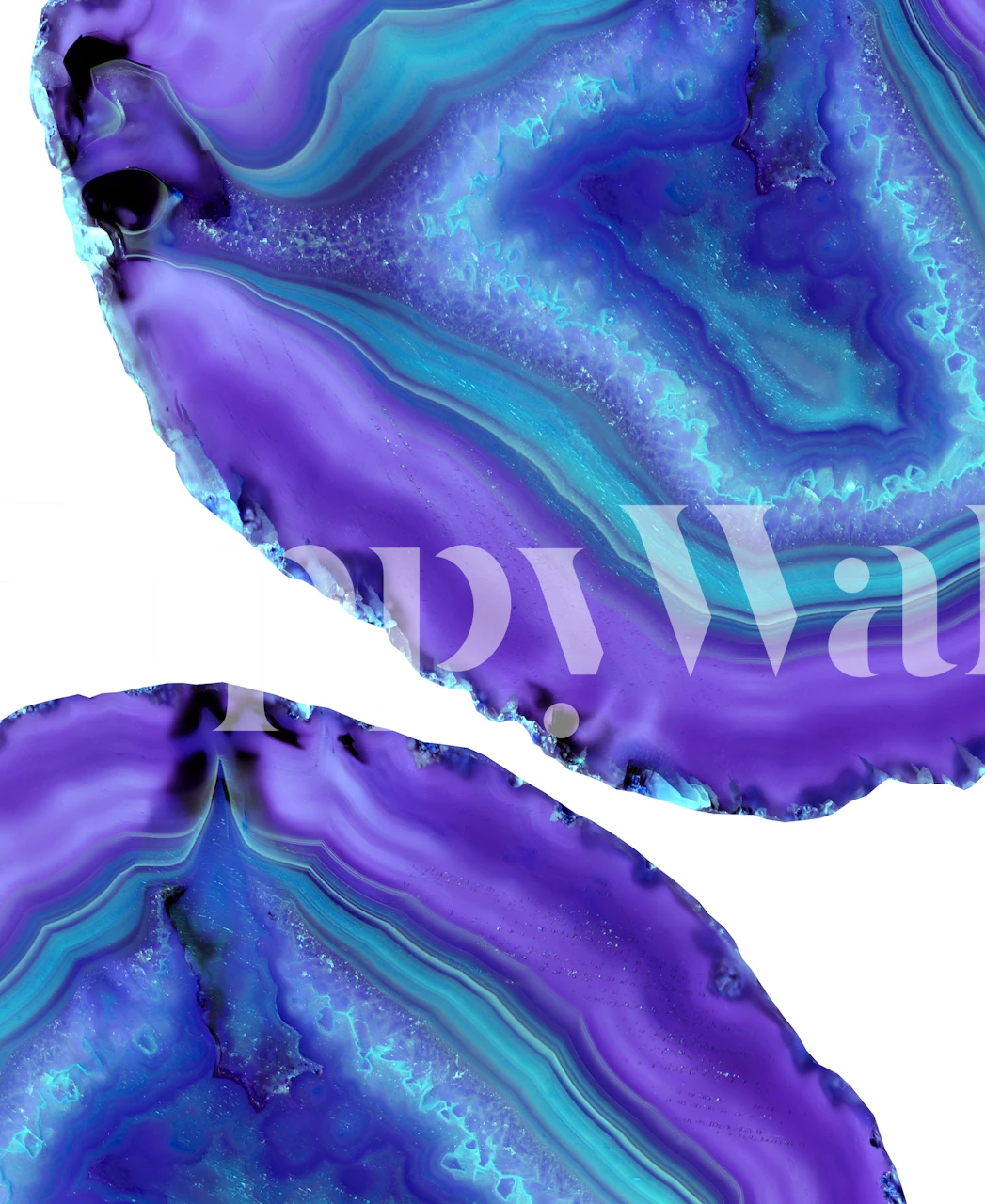 Colorful agate-inspired Agate Boho Chic 6 wall mural with blue and purple tones