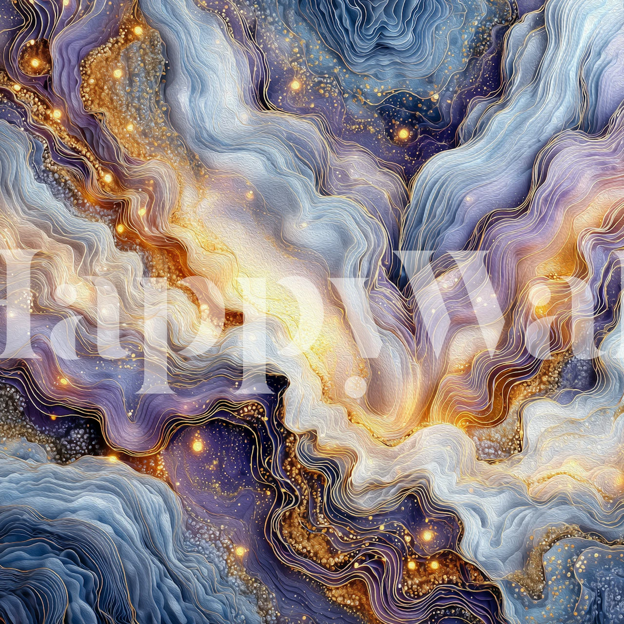 Abstract Flow Painterly wallpaper in a room