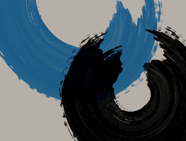 Abstract Ink Swirl in Blue