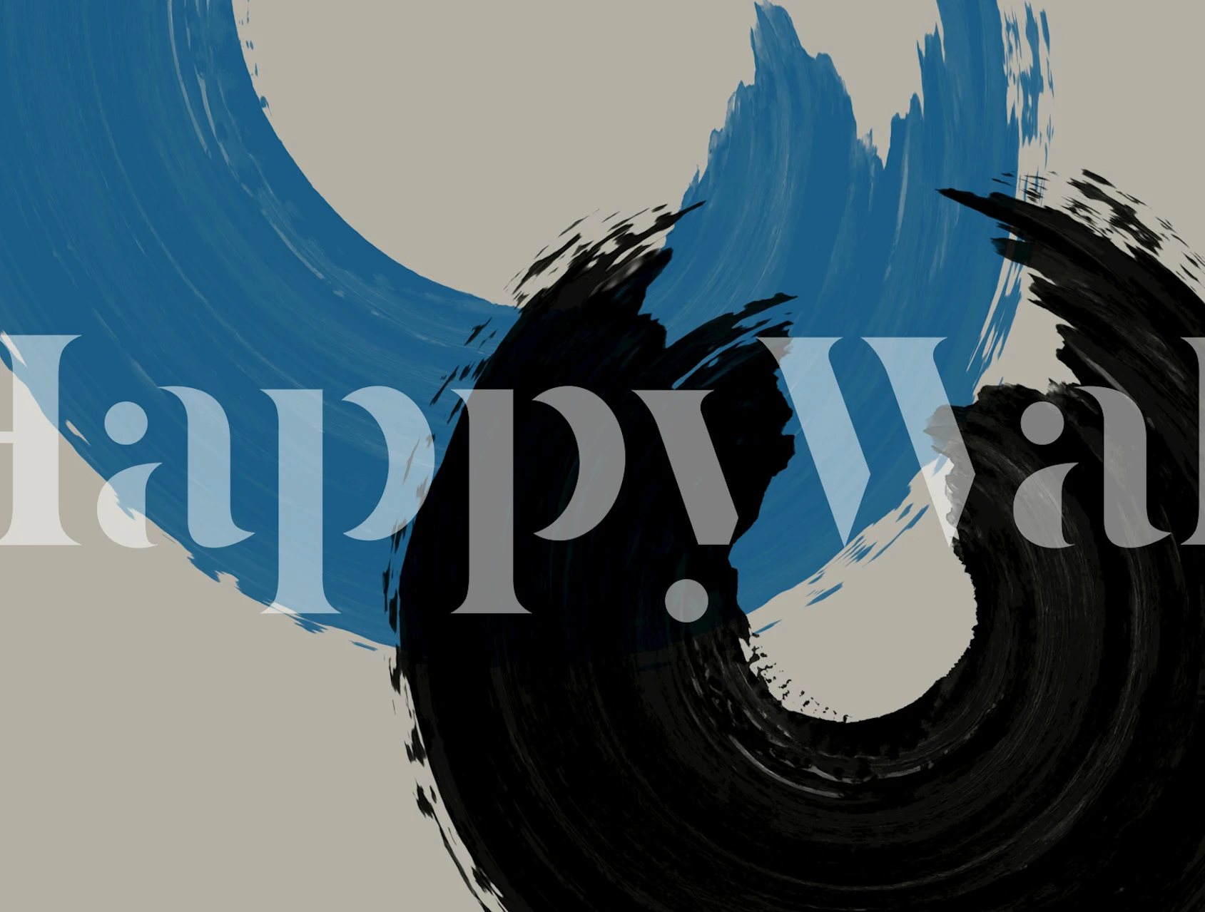 Abstract Ink Swirl in Blue wallpaper design