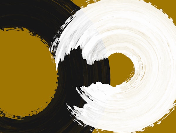 Abstract Yin Yang Brushstroke
