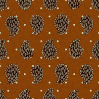 Rust Paisley Dots Textile wallpaper