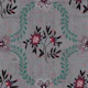 Folk Flowers and Vines on Linen Gray
