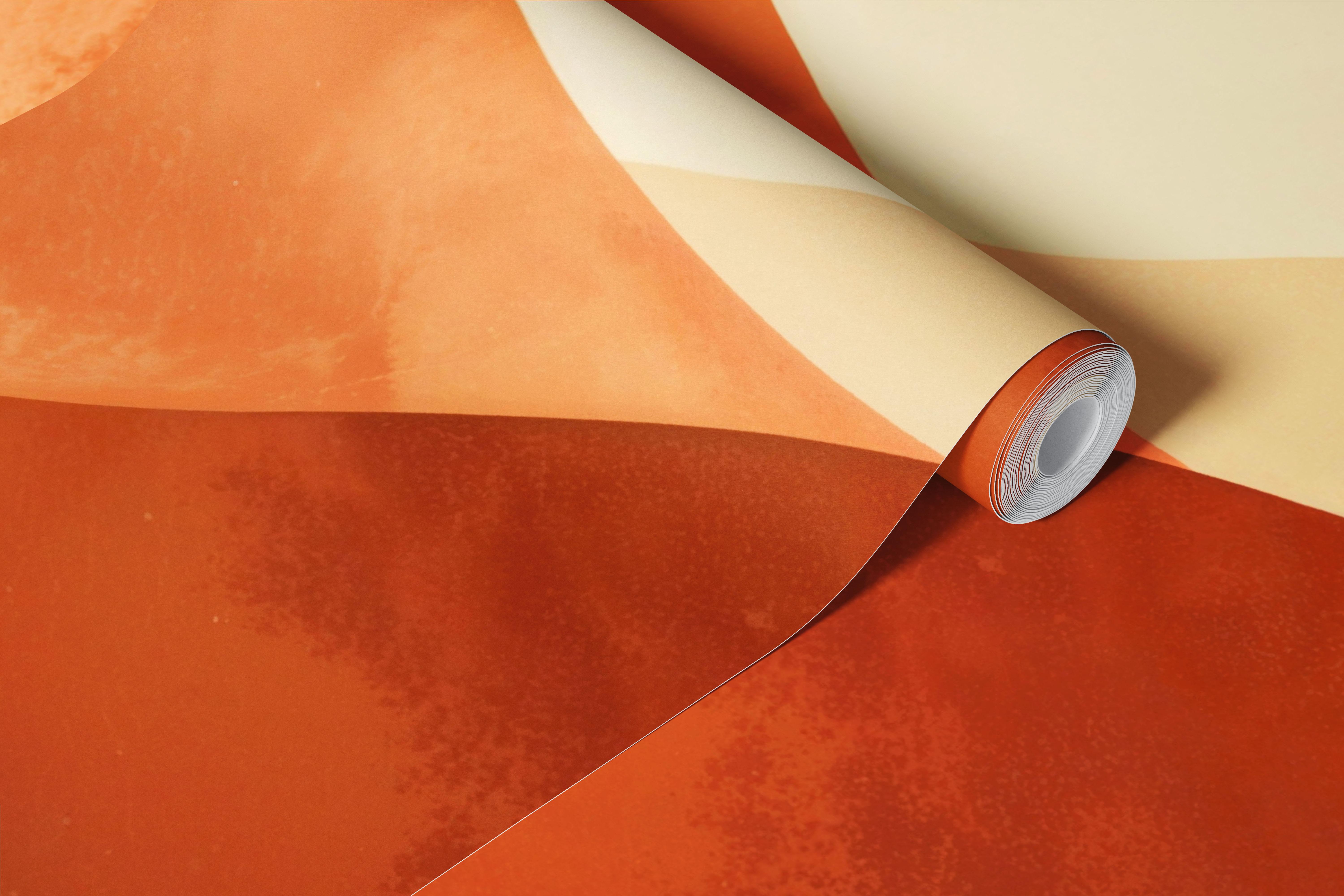 Terracotta Desert Waves wallpaper in a room
