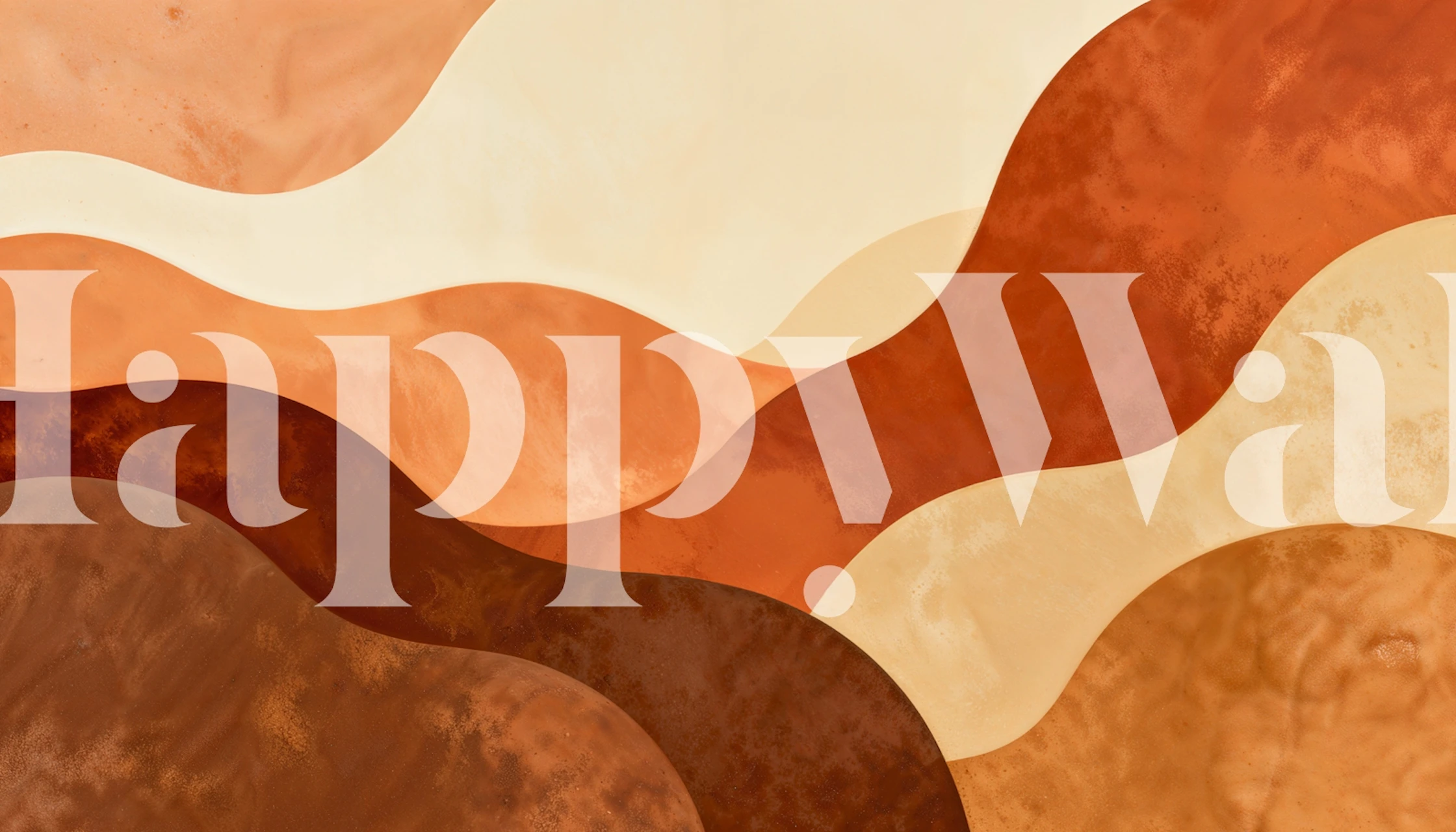 Terracotta Desert Waves wallpaper in a room