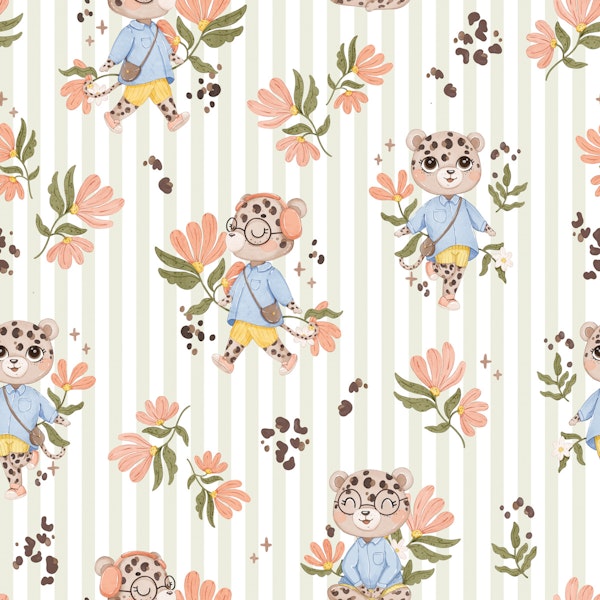 Leopard Bloom - green stripes