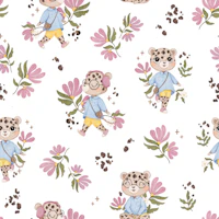 Leopard Bloom - pink carta da parati