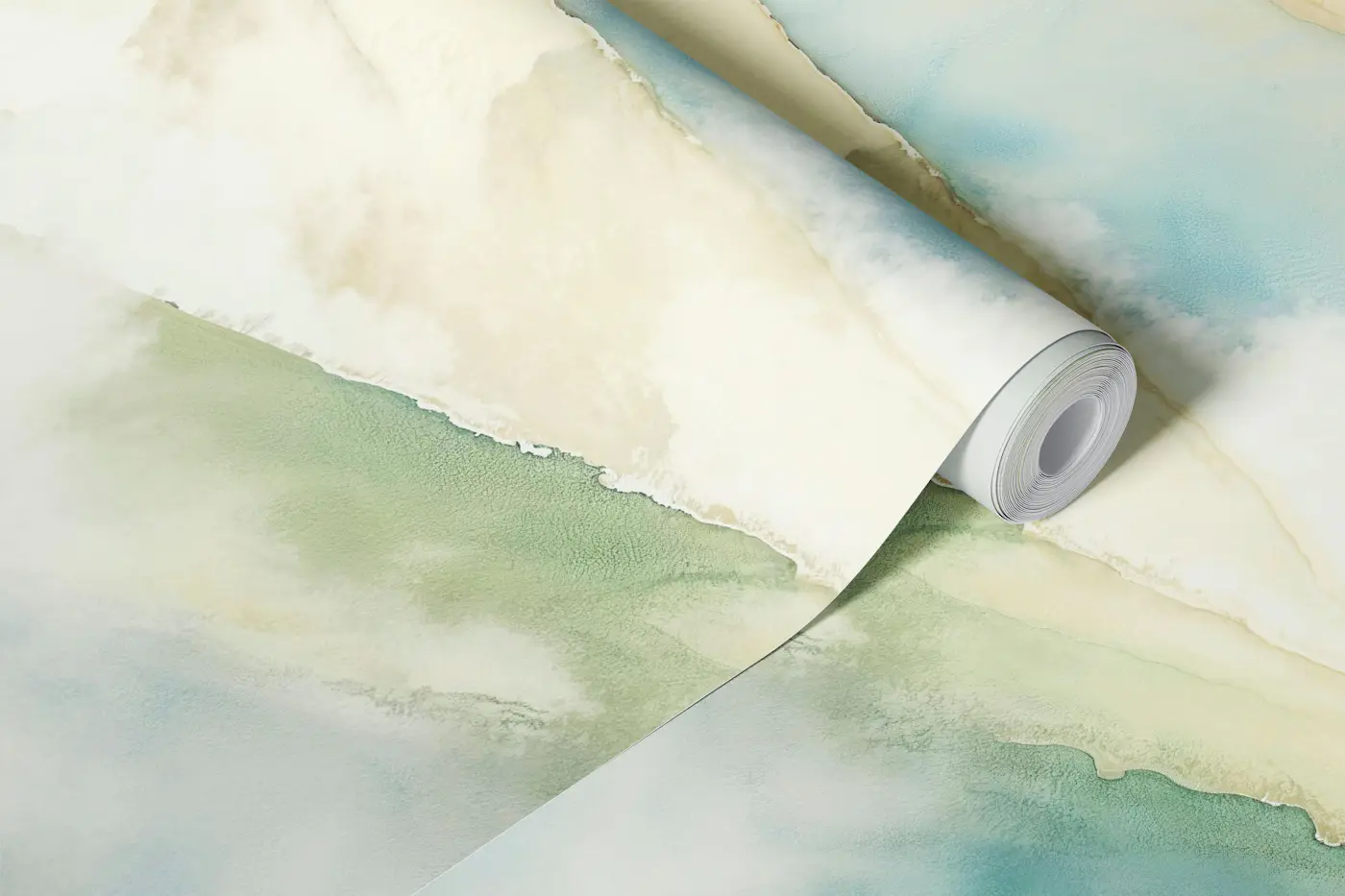 Misty Watercolor Hills wallpaper roll