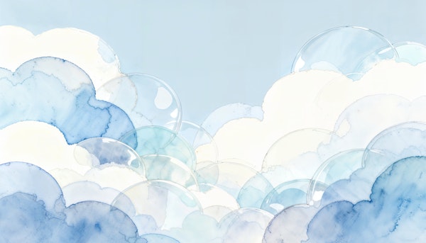 Watercolor Cloudscape Blues